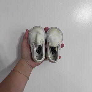 Vans Kids Cream Slip-On Sneakers